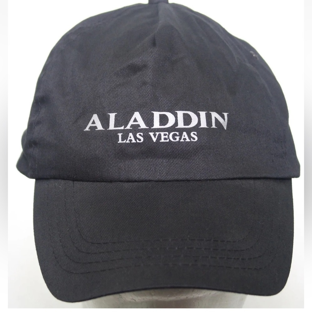 Vintage 1990s Aladdin Las Vegas Casino Hotel Golf Resort Snapback Cap Black Hat